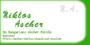 miklos ascher business card